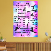 Meisjes gymnastiek Vaardigheden groot canvas art 4 (Insitu (Woonkamer))