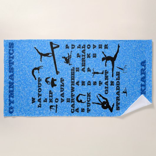 Meisjes Gymnastiek Vaardigheden Strandlaken (Voorkant)