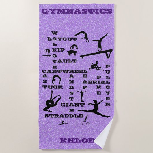 Meisjes Gymnastiek Vaardigheden Strandlaken (Voorkant)