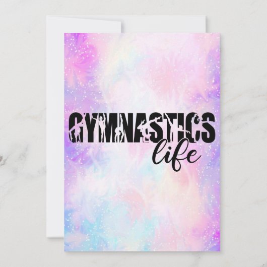 Meisjes Gymnastiek Verjaardag Kaart (Achterkant)