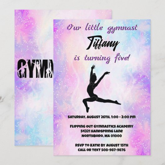 Meisjes Gymnastiek  Verjaardag Kaart (Voorkant / Achterkant)