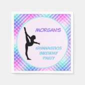 Meisjes Gymnastiek Verjaardag  Pastel Plaid Servet (Voorkant)