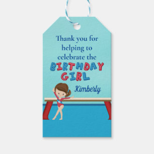 Meisjes Gymnastiek Verjaardag Schattigee Custom Cadeaulabel