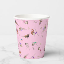 Meisjes Gymnastiek Verjaardagsfeestje Papieren Kop