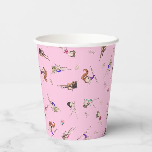 Meisjes Gymnastiek Verjaardagsfeestje Papieren Kop Papieren Bekers (Achterkant)