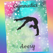 Meisjes Gymnastiek Waterverf met drijvende harten Fleece Deken