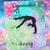 Meisjes Gymnastiek Waterverf met drijvende harten Fleece Deken