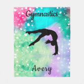 Meisjes Gymnastiek Waterverf met drijvende harten Fleece Deken (Voorkant)