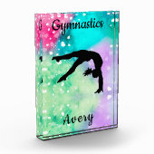 Meisjes Gymnastiek Waterverf met drijvende harten Fotoblokken (Links)