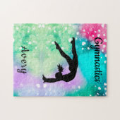 Meisjes Gymnastiek Waterverf met drijvende harten Legpuzzel (Horizontaal)