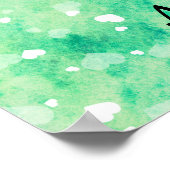 Meisjes Gymnastiek Waterverf met drijvende harten Poster (Hoek)