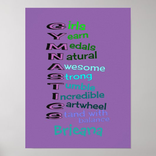 Meisjes Gymnastiek (wisselnaam) Poster (Voorkant)