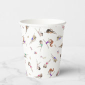 Meisjes Gymnastiek Witte Verjaardagspartij Papiere Papieren Bekers (Rechts)