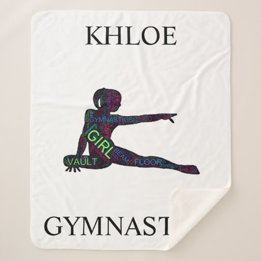 Meisjes Gymnastiek Word Art Sherpa Deken (Voorkant)