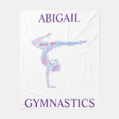 Meisjes Gymnastiek Word Art / Word Cloud Fleece Deken (Voorkant)