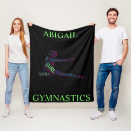 Meisjes Gymnastiek Word Art / Word Cloud Fleece Deken