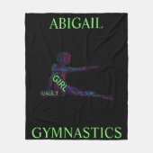 Meisjes Gymnastiek Word Art / Word Cloud Fleece Deken (Voorkant)