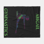 Meisjes Gymnastiek Word Art / Word Cloud Fleece Deken (Voorkant (Horizontaal))