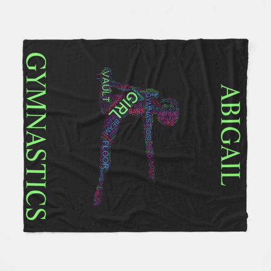 Meisjes Gymnastiek Word Art / Word Cloud Fleece Deken (Voorkant (Horizontaal))