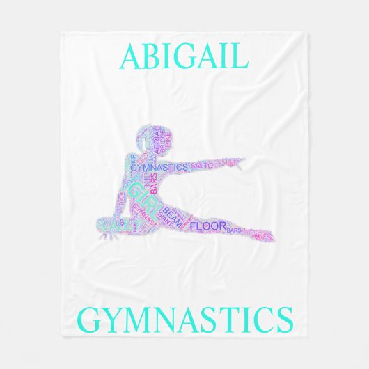 Meisjes Gymnastiek Word Art / Word Cloud Fleece Deken (Voorkant)