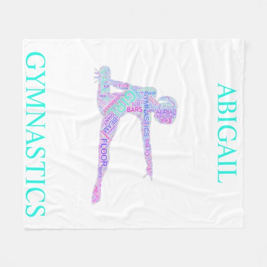 Meisjes Gymnastiek Word Art / Word Cloud Fleece Deken (Voorkant (Horizontaal))