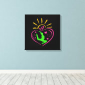 Meisjes Gymnastiek - Zomer Sunshine Hart Canvas Afdruk (Insitu (Houten vloer))