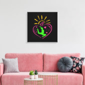Meisjes Gymnastiek - Zomer Sunshine Hart Canvas Afdruk (Insitu (Woonkamer))