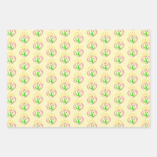 Meisjes Gymnastiek - Zomer Sunshine Hart Inpakpapier Vel (Voorkant 2)