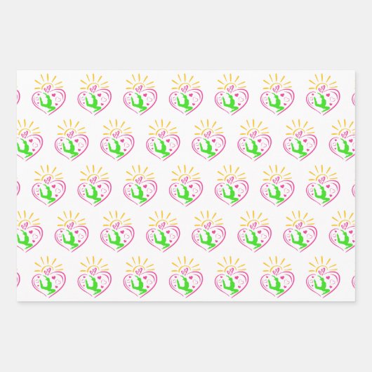 Meisjes Gymnastiek - Zomer Sunshine Hart Inpakpapier Vel (Voorkant)