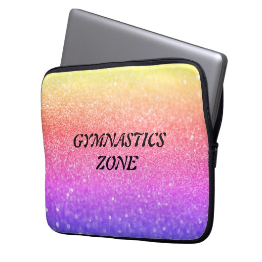 Meisjes Gymnastiek Zone Gymnast Rainbow Sparkle Laptop Sleeve (Voorkant Links)