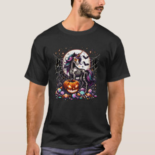 Meisjes Halloween Eenhoorn Skelet Paard Dier Druiv T-shirt