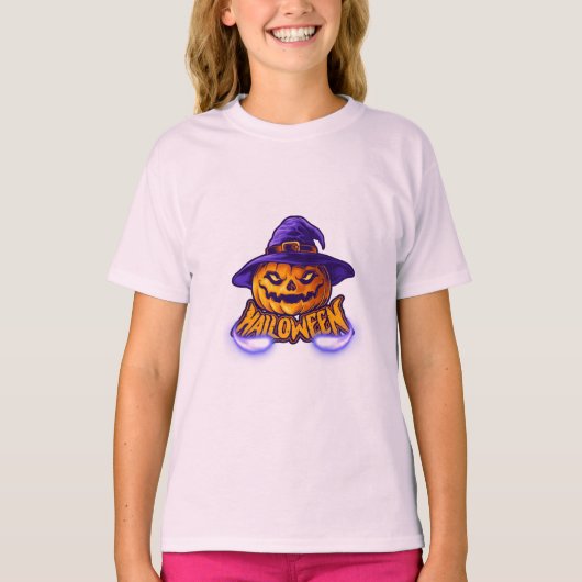 Meisjes Halloween Jack O'Lantern T-shirt (Voorkant)