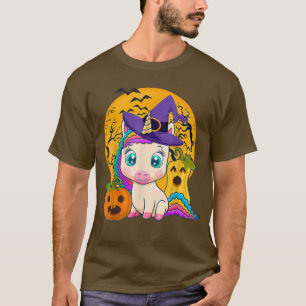 Meisjes Halloween Unicorn pompoen met heksenvlees T-shirt