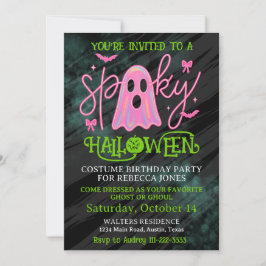 Meisjes Halloween Verjaardagsfeestje Spooky Meisje Kaart