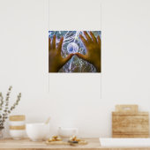 Meisjes handen op een plasmabal poster (Keuken)