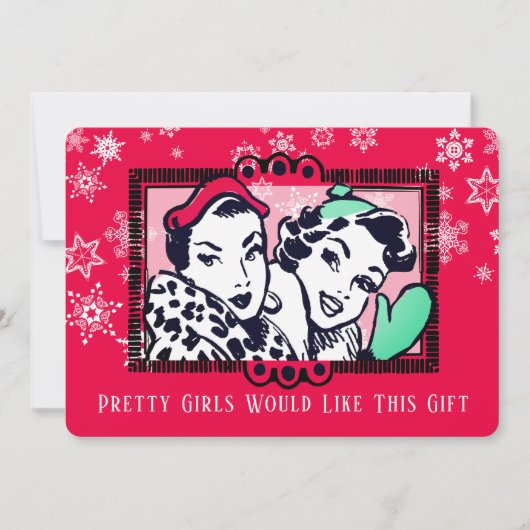 Meisjes handgemaakte breien haak kerstkaart (Voorkant)