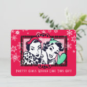 Meisjes handgemaakte breien haak kerstkaart (Staand voorkant)