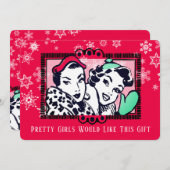 Meisjes handgemaakte breien haak kerstkaart (Voorkant / Achterkant)