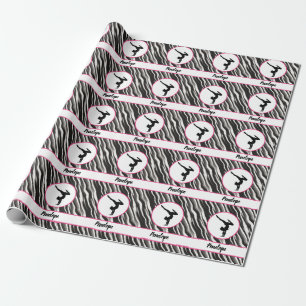Meisjes Handstand Zebraprint Nepvacht Cadeaupapier
