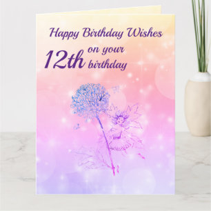 Meisjes Happy 12th Birthday Greeting Kaart