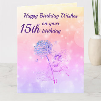 Meisjes Happy 15th Birthday Greeting Kaart