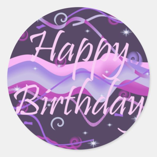 Meisje's Happy Birthday Sticker (Voorkant)