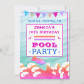 Meisje's Happy Fish Pool Party Verjaardag Kaart (Voorkant)