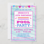 Meisje's Happy Fish Pool Party Verjaardag Kaart (Achterkant)