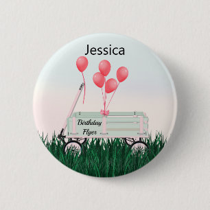 Meisjes Happy Verjaardag Wagon Knop Speld Ronde Button 5,7 Cm