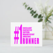 Meisjes Hardlopen Runners: Roze Nummer Een Runner Briefkaart (Staand voorkant)