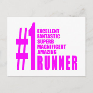 Meisjes Hardlopen Runners: Roze Nummer Een Runner Briefkaart