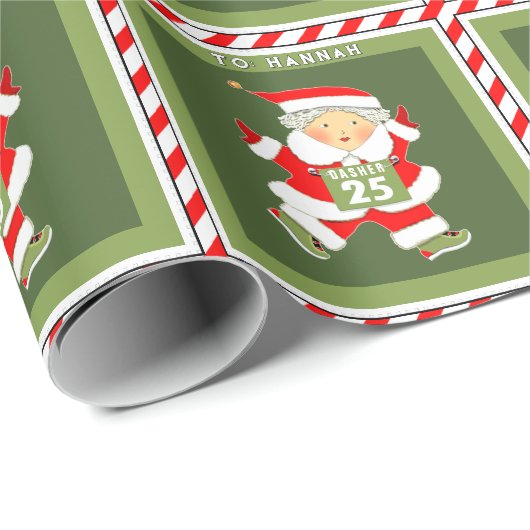 Meisjes hardlopen vakantie cadeauverpakking papier (Rol Hoek)