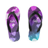 Meisjes Hart en Sparkles Gepersonaliseerd Kinder Teenslippers (Voetbed)