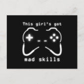 Meisjes hebben een Mad Skills Video Game Controlle Briefkaart (Voorkant)